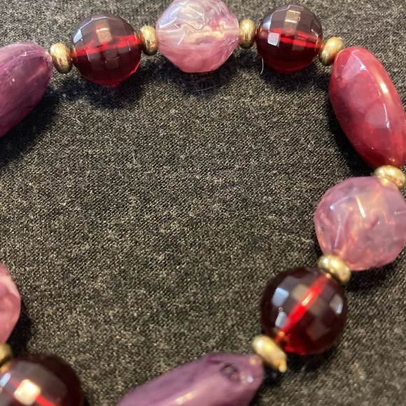 Robert Rose Berry Beaded Goldtone Stretch Bracelet QVC - Picture 2 of 7